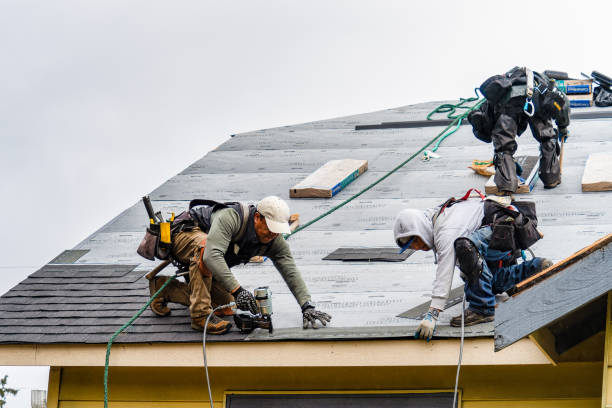 Professional Gutter Installation technician working in East Bridgewater, MA